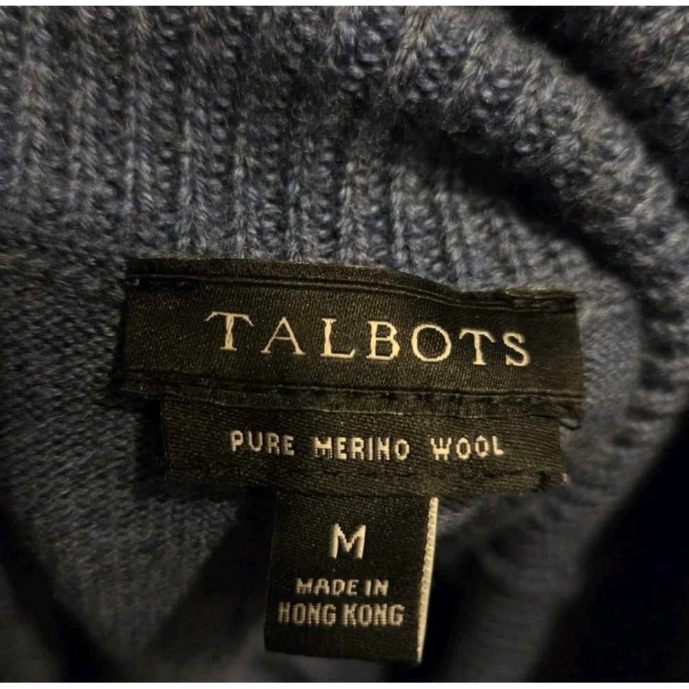 Talbots 100% Pure Merino Wool V-Neck Tunic Long Sleeve Shirt Top M Gray - Picture 4 of 5